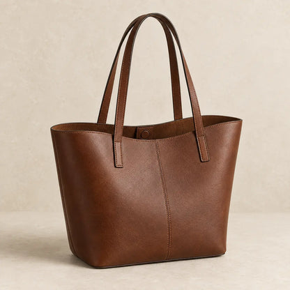 Linea Everyday Tote in chestnut full-grain leather
