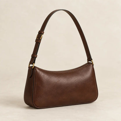 Temper Shoulder Bag in chestnut full-grain leather